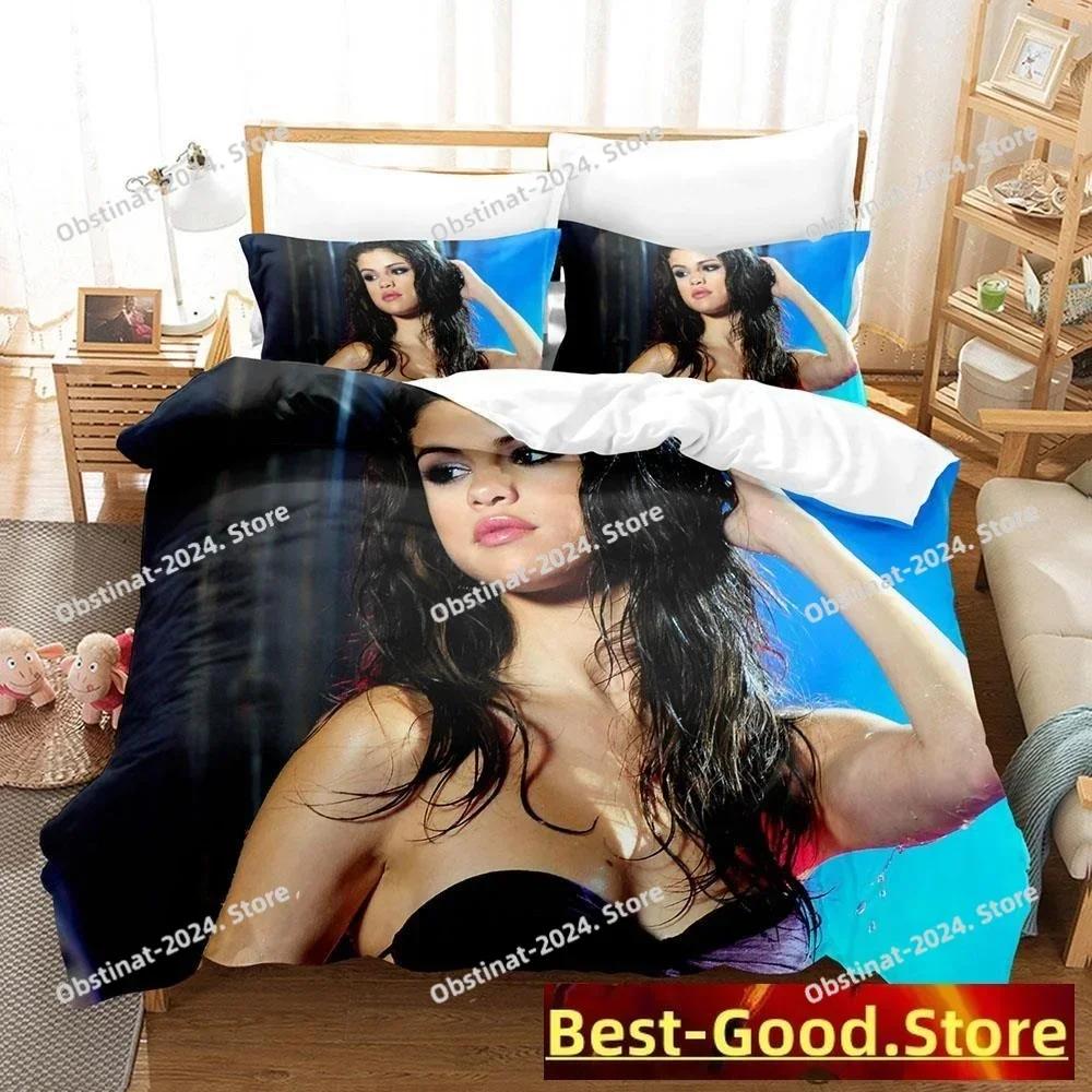 Top Sexy Selena Gomez Bedding Set Printed Single Comforter Quilt Bed Cover Duvet Cover Pillow Case 3 Pieces Sets Kids Adult Size