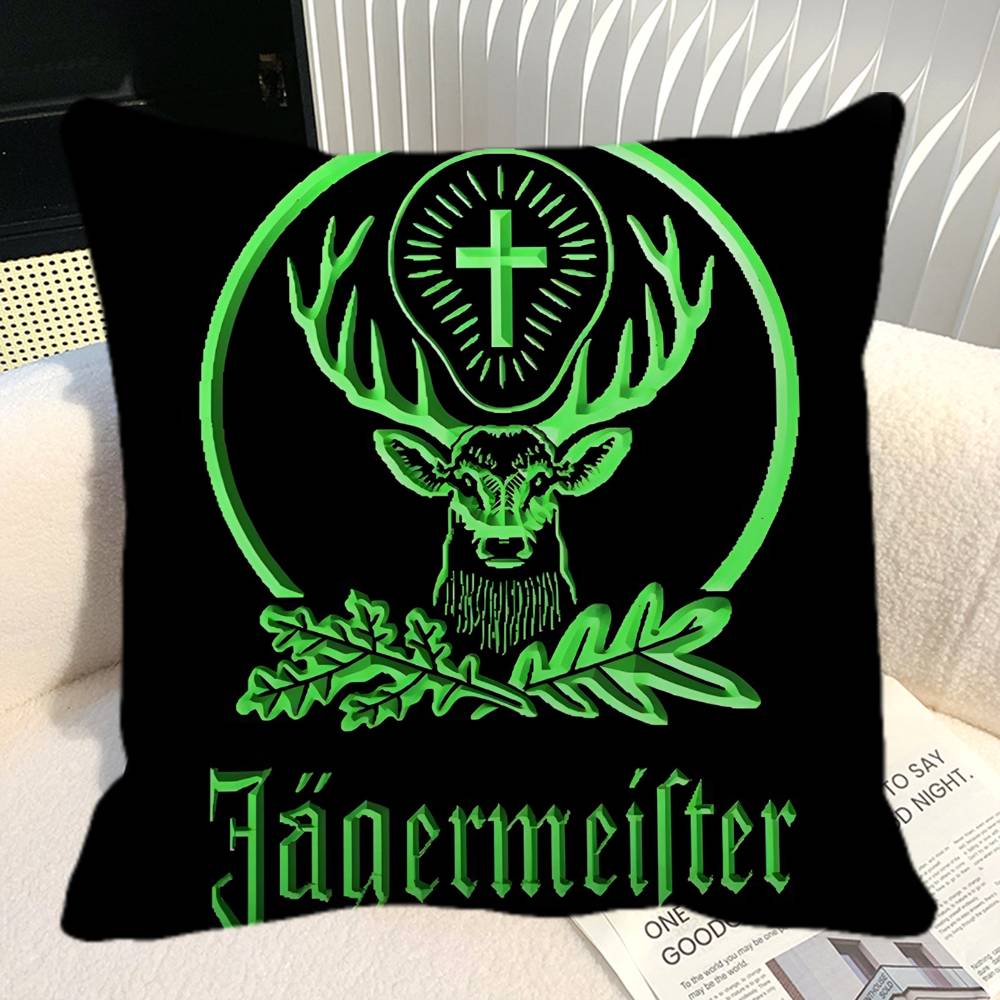 Alcohol Jjagermeister Pillow Case Square Pillow Bedroom Sofa Leisure Comfort Cushion Car Home Decoration