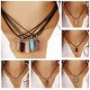Faux Gemstone Rock naturlig kvarts läkningspunkt Chakra Reiki hängande rep halsband