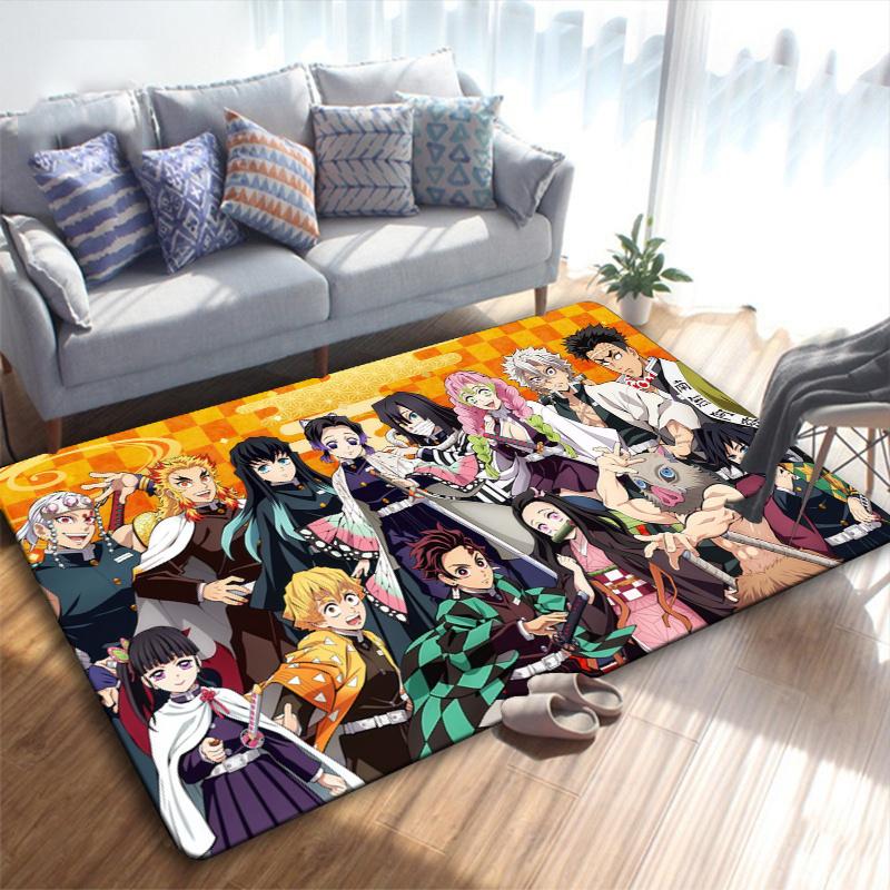 Demon Slayer Carpet Rug for Living Room Bedroom Home Sofa Decoration,Kids play Non-slip Floor Mat