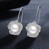 Orecchini Pendenti Grandi alla Moda in Argento Sterling 925 con Perle per Donna Gioielli da Matrimonio Dichiarazione Orecchini Fiore di Loto Pendientes
