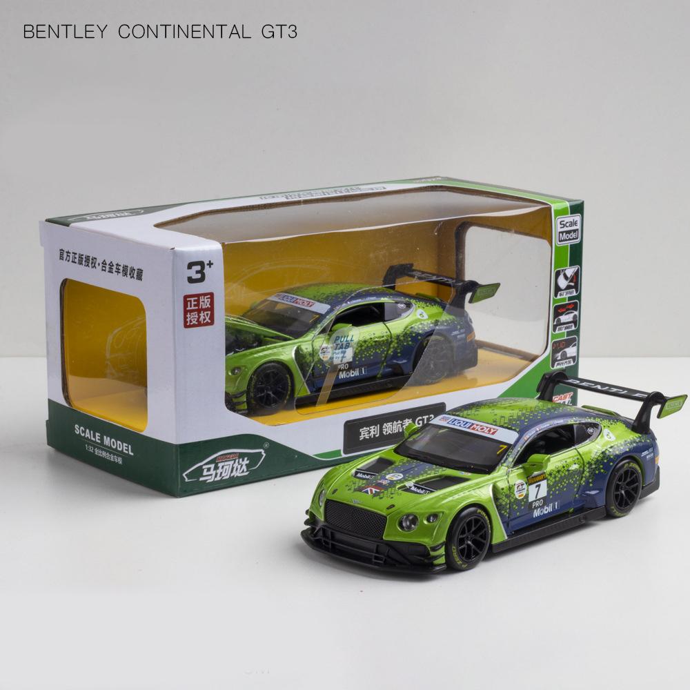 Model auta Bentley Continental GT3 v měřítku 1/32, stahovací autíčko se zvukem a světlem pro děti Batole Kluci Dívčí Dárková kolekce