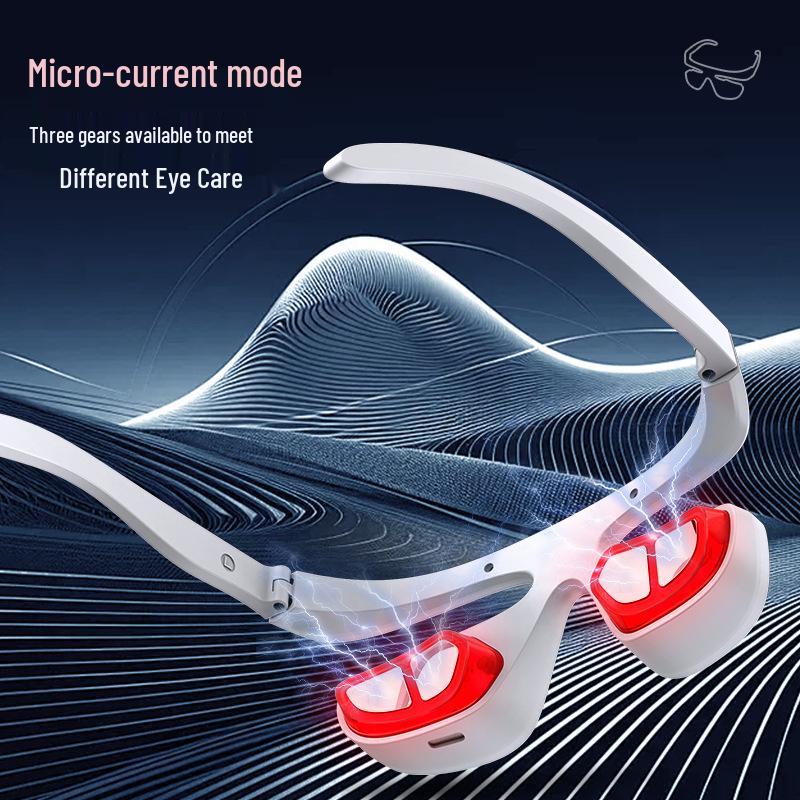 Portable Wireless Eye Massager with Hot Compress & Red Light Therapy for Dark Circles