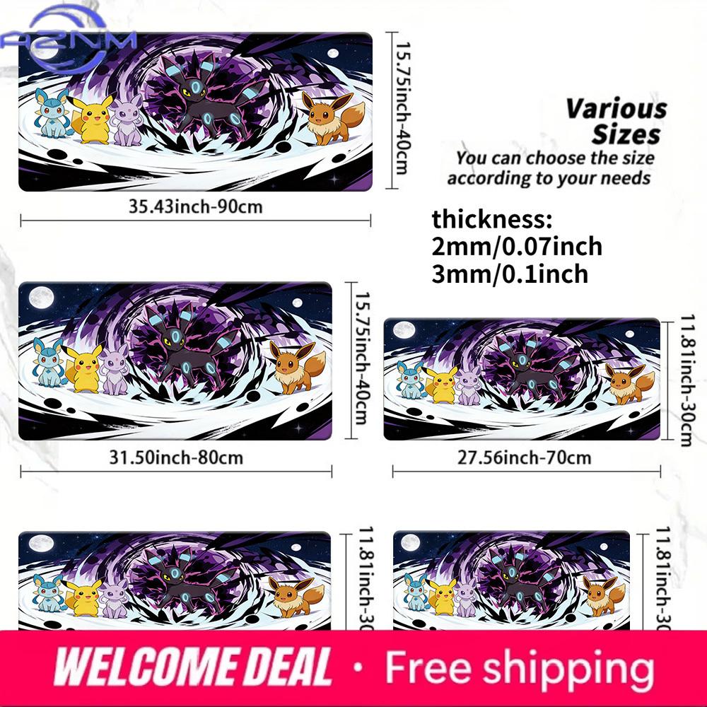 Pokemon Ash Eevee Starry Desert TCG Playmat NonSlip Washable Gaming Mouse Pad 30x80x0.2cm