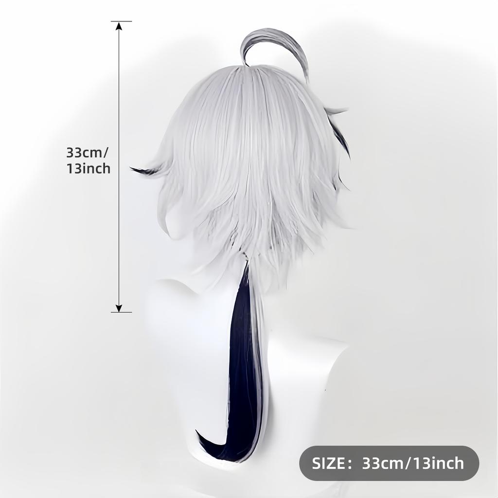 High Quality Cosplay Wig White Black Long Curly Heat Resistant Synthetic Hair Anime Cosplay Wigs for Women and Men Gifts