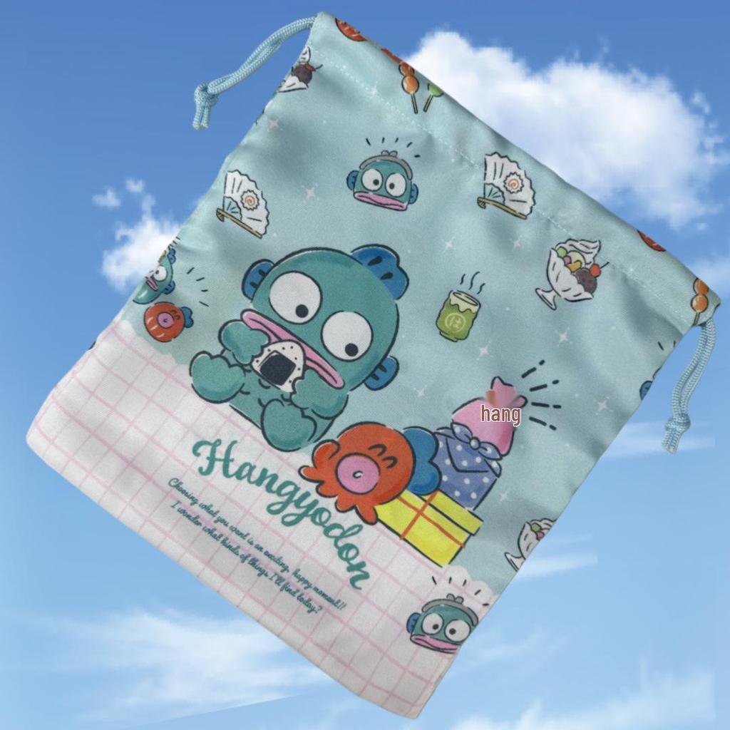 Large Sanrio Canvas Double-Sided Printed Drawstring Tote Bag, Eco-friendly Storage Solution