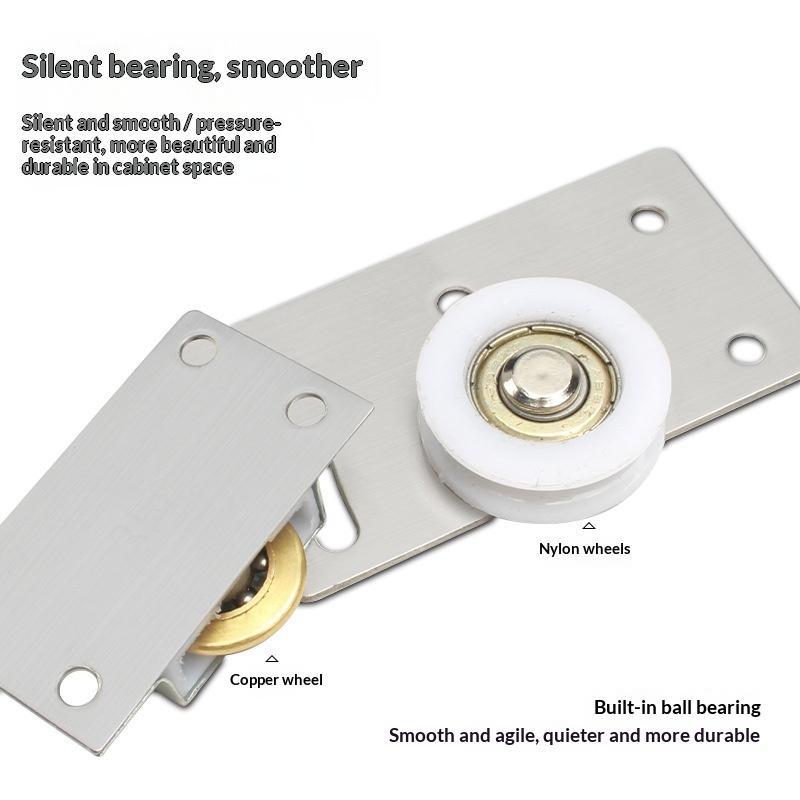 Sliding Door Wheels Pulley Rollers Stainless Steel Furniture Hardware Wardrobe Sliding Door Adjustable Wheels