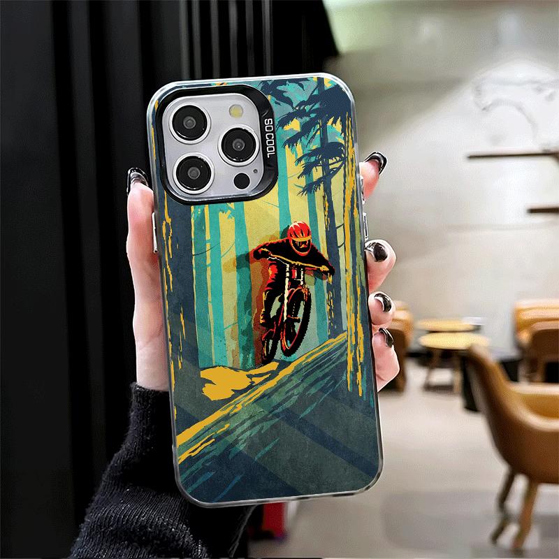 

Mountain Bike Bicycle Shockproof Phone Case for iPhone 17 Air 16 16E 15 Pro Max 14 Plus 13 Mini 12 Back Cover Anti Fall Fundas iPhone 15 Pro