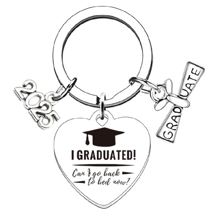 Stylish Graduation Keychain Stainless Steel Keychain Graduation Key Holder Graduate Keyring Perfect for Teenager Student
