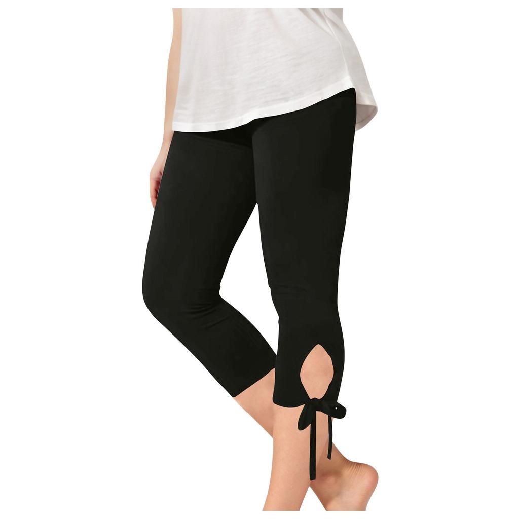 Children's  Fashionable Solid Color Cute Girls Casual Sports Yoga Pants Cropped Pants Leggings