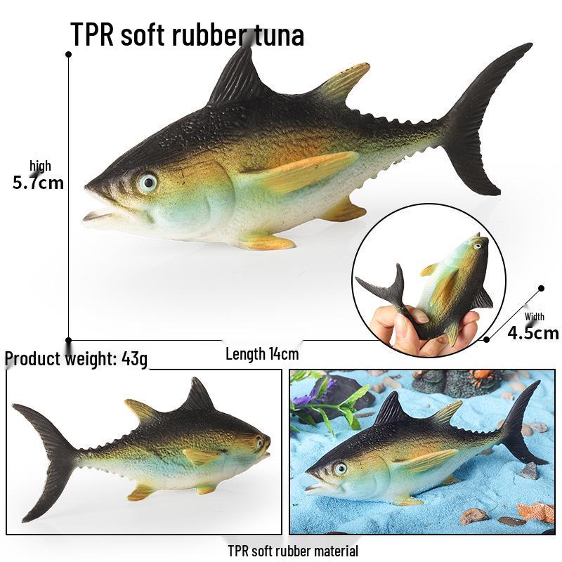 Kids' Marine Animal Model Stress Relief Toy Set: Pufferfish, Octopus, Crab, Shark, Dunkleosteus