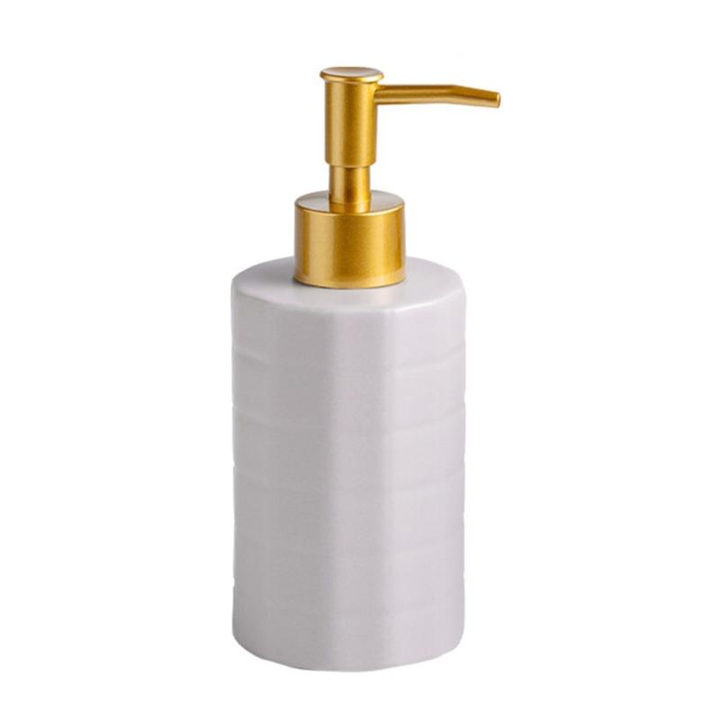 Ceramic Liquid Dispenser Refillable Container For Bath Essential Shampoo Soap Bottle