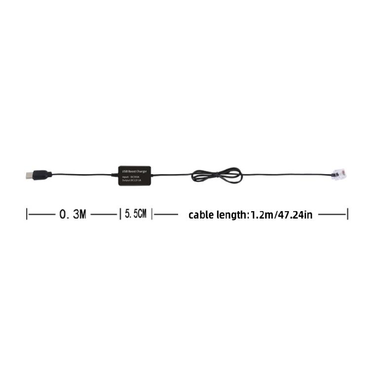 5V To 12V USB C To RJ11 Current Boosting Cable For Safety Systems 155Cm Long