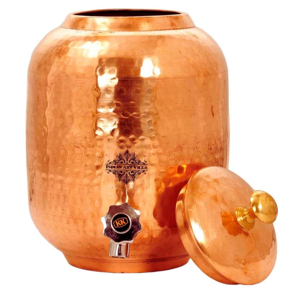 Copper Water Dispenser Container Pot, Storage & Kitchenware, Health Benefits, 4 LTR