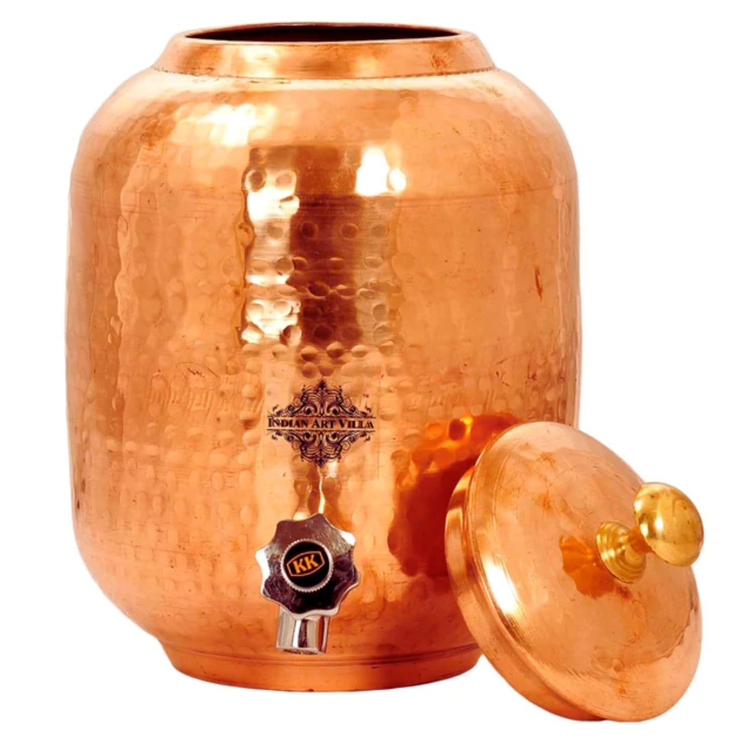 

Copper Water Dispenser Container Pot, Storage & Kitchenware, Health Benefits, 4 LTR