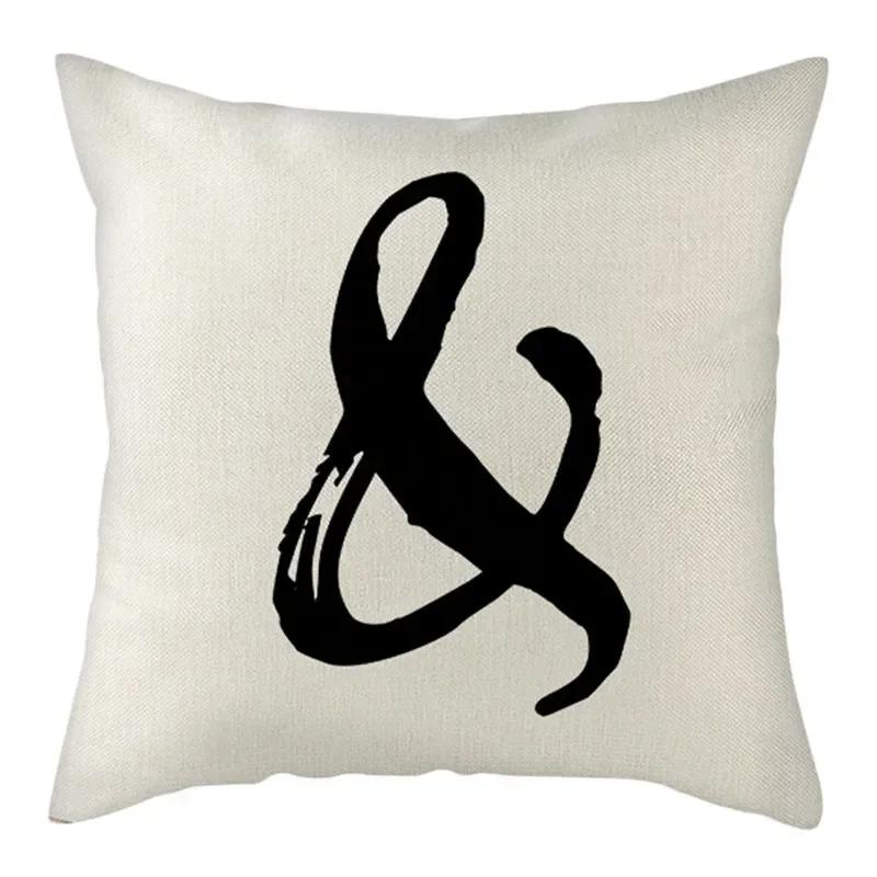 Black, White, Red, Romantic Words Double-Sided Printed Pillow Cover Short Plush Suitable Living Rooms Sofas Throw Cushion Cover