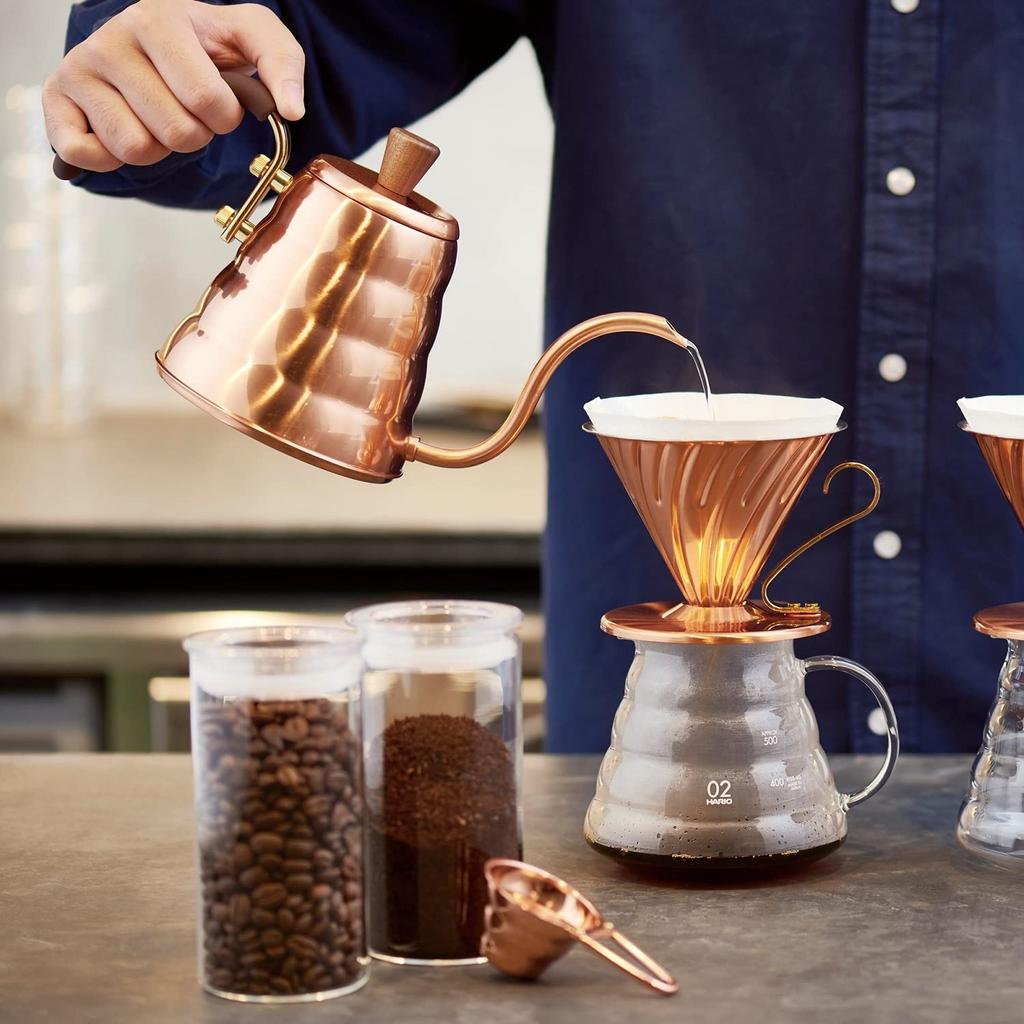 HARIO V60 Drip Kettle Buono, 700mL Capacity, Heat-Safe, Copper, Made in Japan, Perfect Gift (VKBR-90-CP)