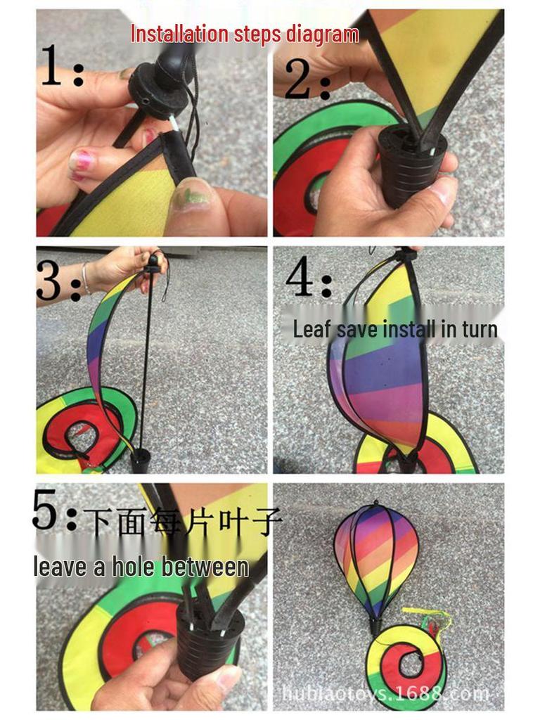 Colorful Outdoor Hot Air Balloon Wind Spinner Ornament
