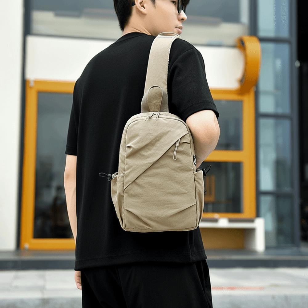 Cloth Phone Bag Solid Color Shoulder Bag Fashion Men Chest Bag Female