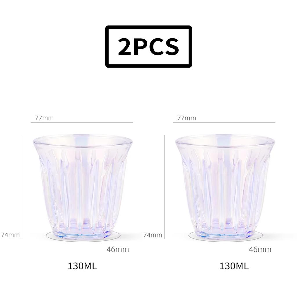 MHW-3BOMBER 130ml Glass Coffee Cup Art Wine Glasses Vacuum Electroplated Anti-scald Water Mugs Chic Home Barista Accessories