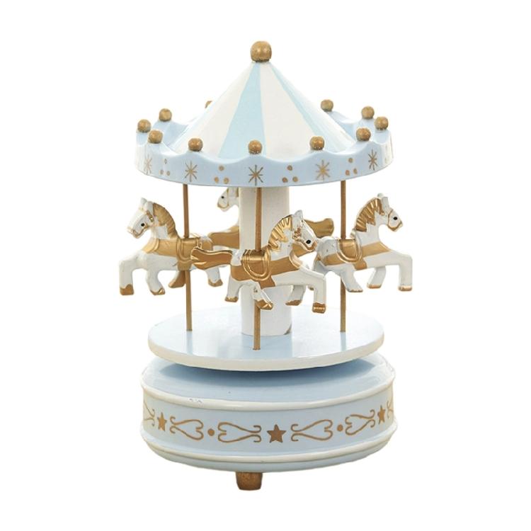 Hand Cranked Christmas Musical Carousels Box Ornament Wind Up Mechanism Music Box Ideal Gift Holiday Festives Decoration
