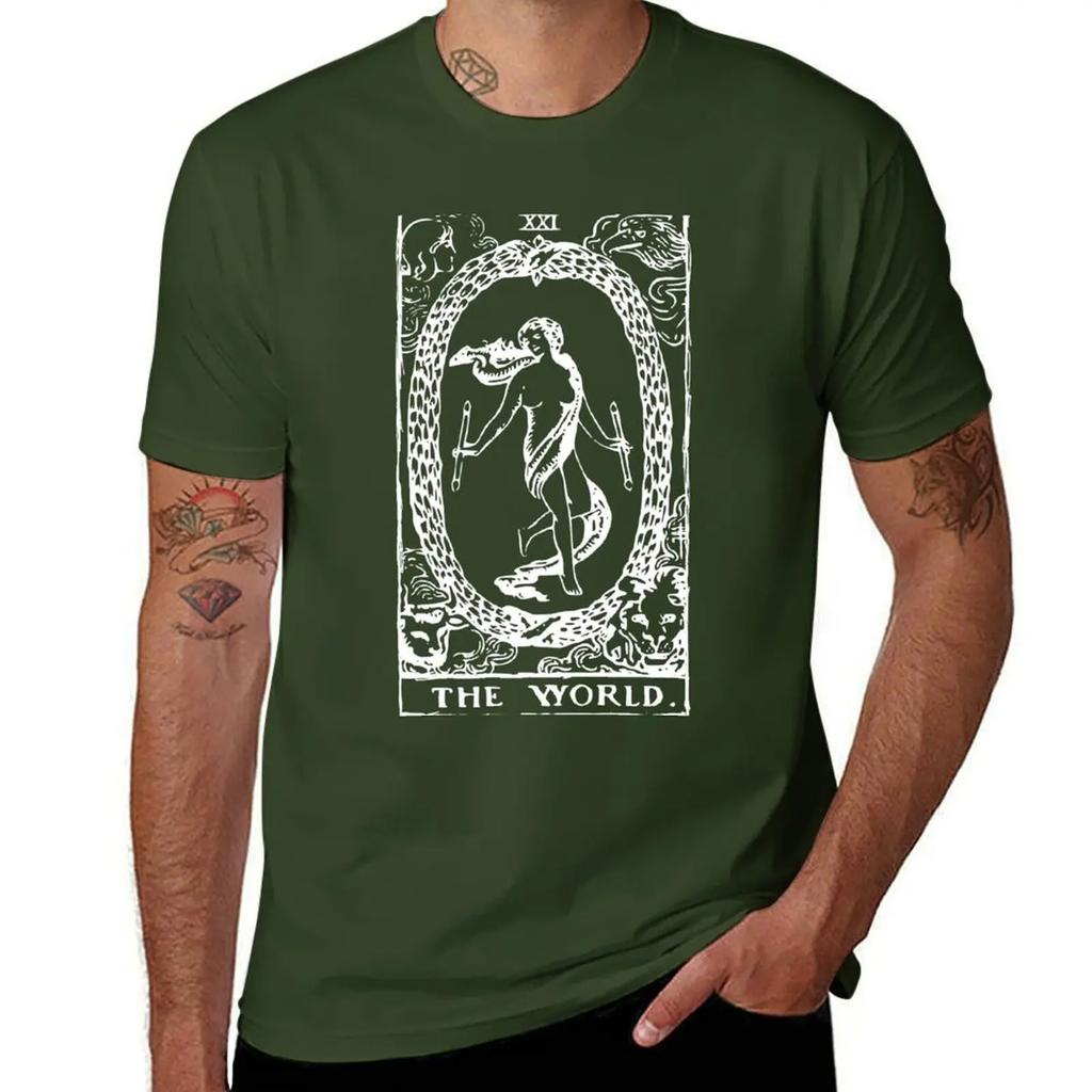 The World Tarot TShirt Blue Archive Anime Clothes Essential T Shirt Aesthetic Clothes Mens Workout Shirts