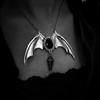Red Gothic Vampire Bat Pendant Necklace