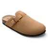 Fashion KIDMI Fashion Wildleder Clogs Hausschuhe Herren Clogs Hausschuhe Kork Clogs Strandsandalen Outdoor Weich Rutschfest Herren Pantoletten mit Fußgewölbestütze