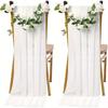 1Pc 29.5*78.7 inches Chiffon Wedding Chair Decoration for Wedding Banquet Holiday Party Decoration