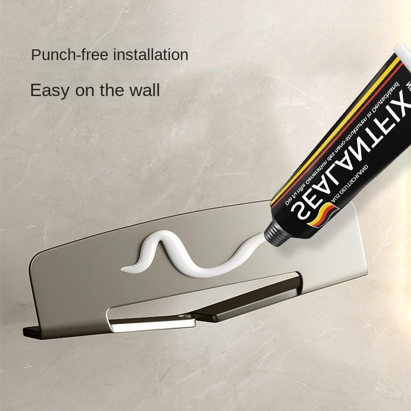 Bathroom Soap Dish Creative Drain Space Aluminum Punch-free Toilet Soap Dish Bathroom Shelf Wall-mounted