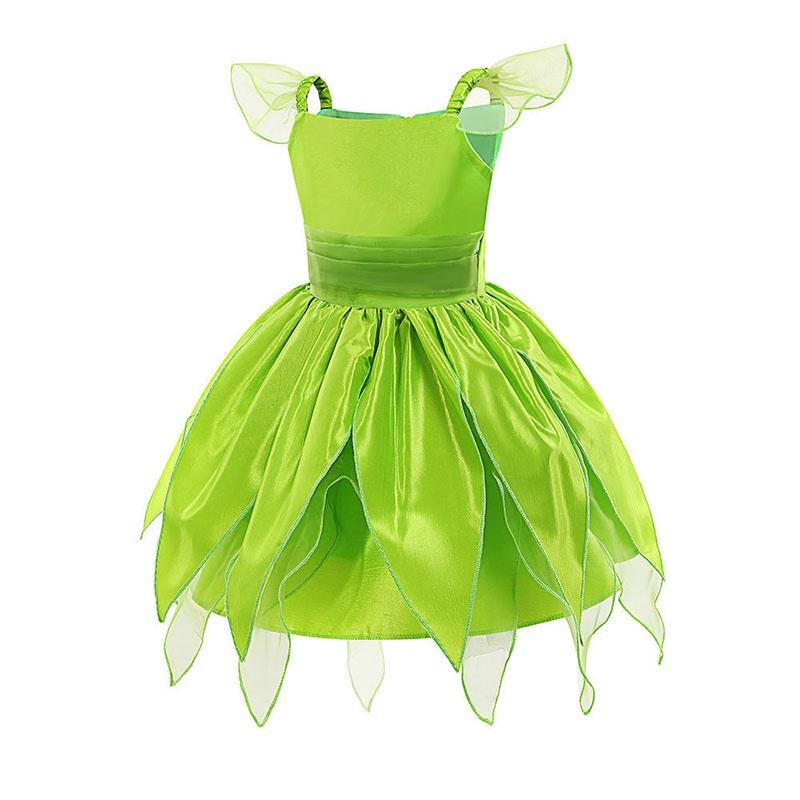Tinker Bell Fairy Princess Dress For Kids Halloween Costume Party Polyester Fiber Fabric Suitable For Children 80-150cm