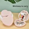 1Box Mini Sewing Box Multifunctional Household Buttons Scissor Pins Heart-shaped Storage Box Portable Travel Sewing Tool