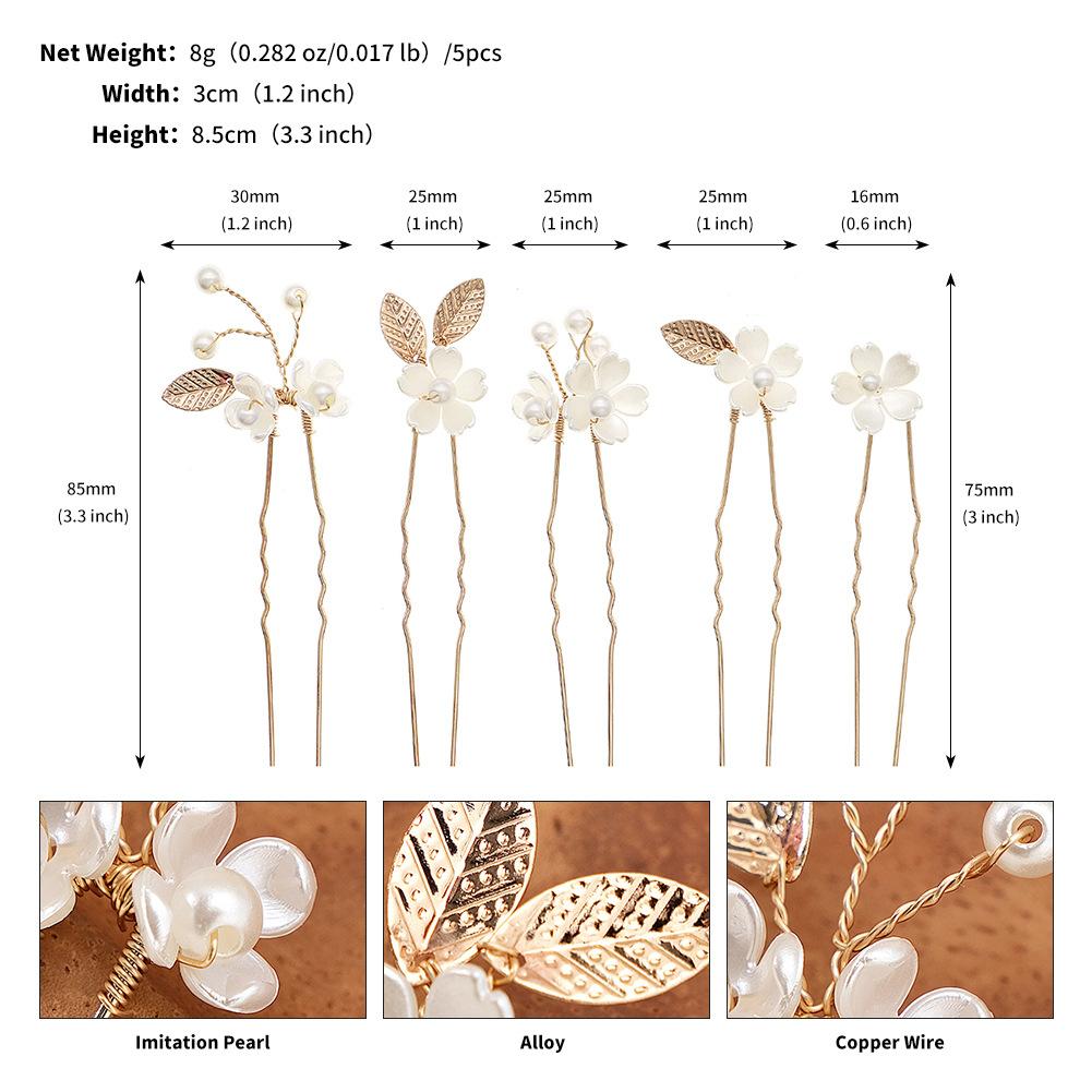 Retro ślubny ozdobny grzebień, ręcznie robiona spinka do włosów, kryształowo-perłowa ślubna spinka do włosów, złota spinka do włosów z kwiatami i liśćmi