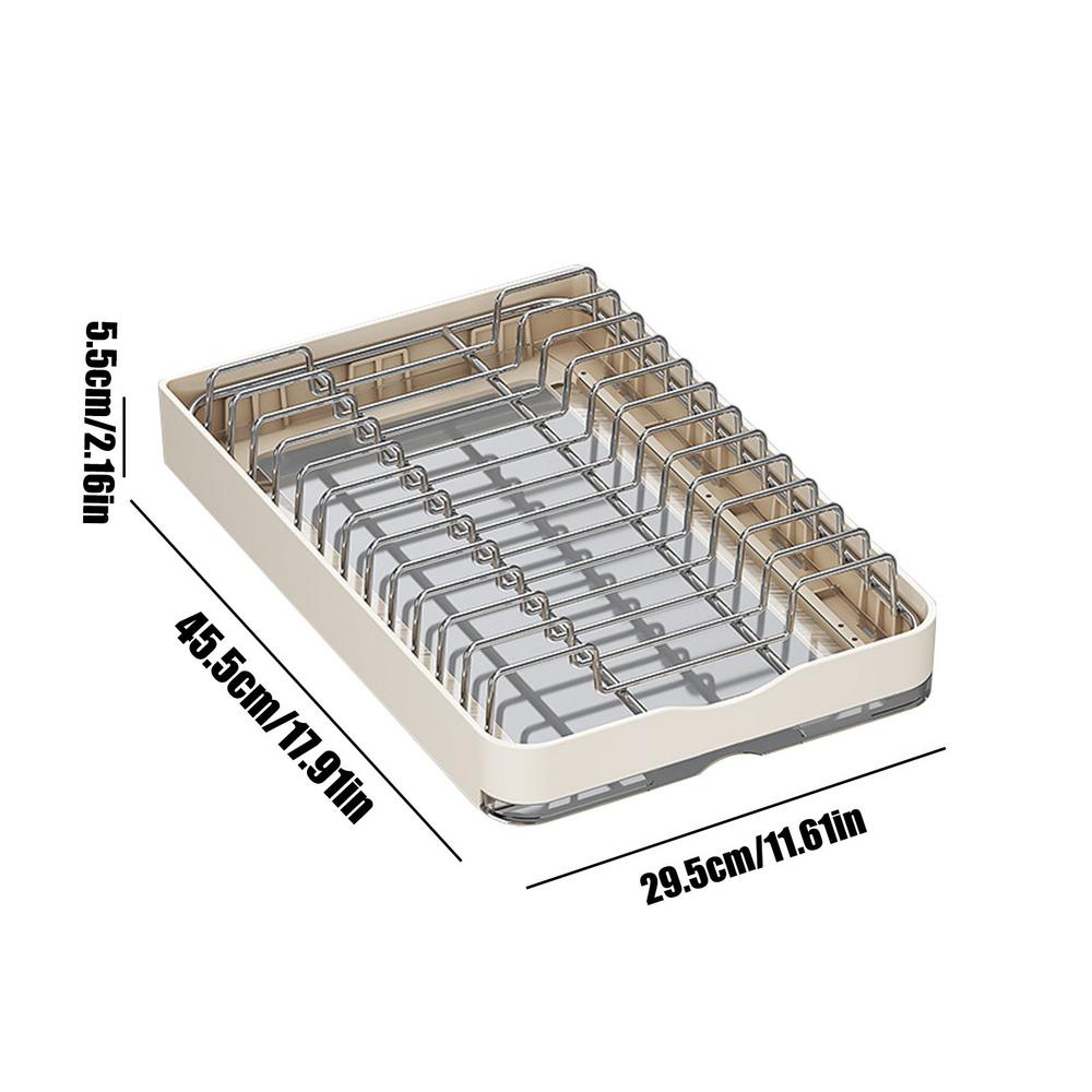 Pull-out cabinet drawer Metal slide-out dish drying rack Kitchen shelf dish rack for home kitchen tableware storage
