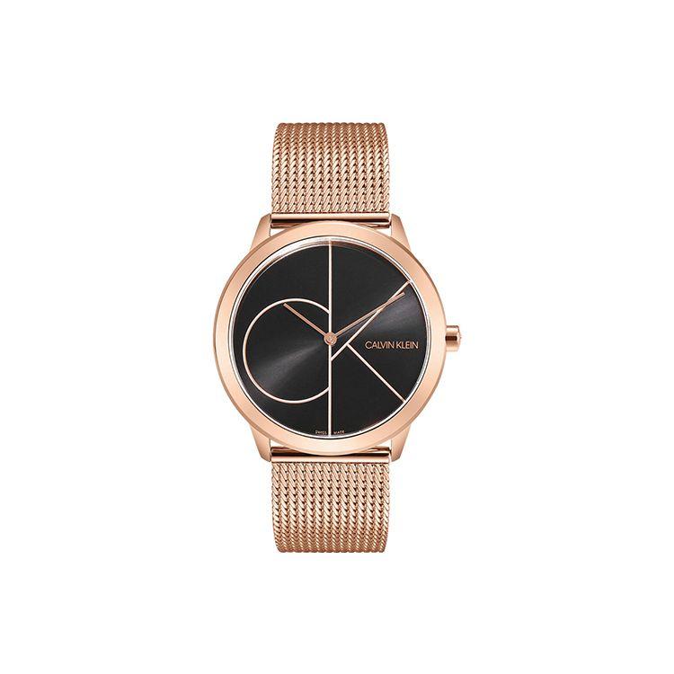 

Calvin Klein Minimal Series Quartz Movement 30M Water Resistant Watch 40Mm Black Dial Pvd Coated Case Metal Strap Unisex watches K3M21621 Rose Gold
