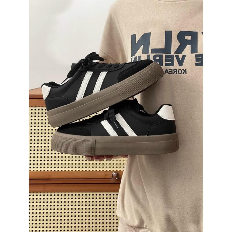 Women S Casual Sports Sneakers Thick Sole White Shoes Retro Style