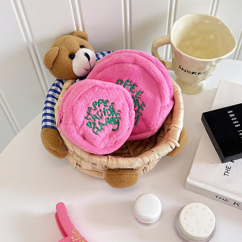 Plush Storage Bag Mini Headphone Bag For Girls Makeup Bag Student Purse For Women