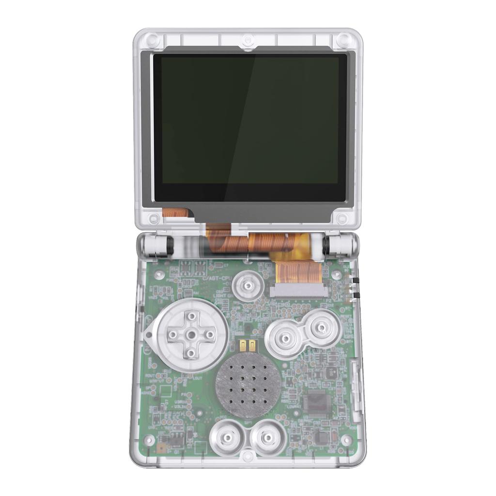 IPS GBA SP Upgrade eXtremeRate Benutzerdefiniertes Ersatzgehäuse Kompatibel mit sowohl durchsichtigem Material IPS als auch Standard-LCD-Konsole oder Bildschirm Nicht