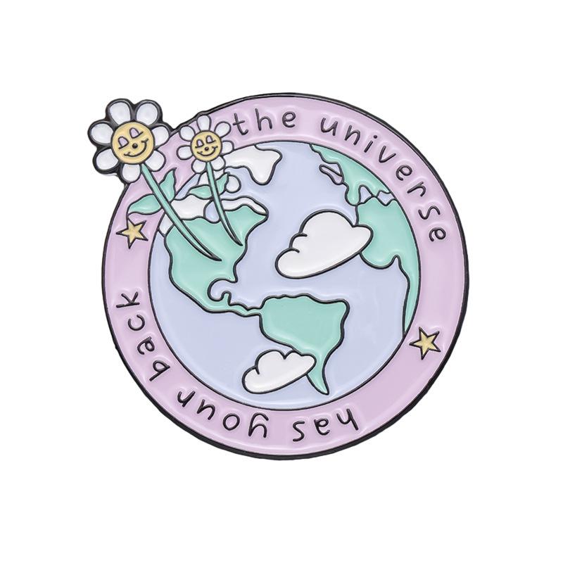 

Стильная мультяшная металлическая брошь «Забота о Земле», уникальная булавка, украшенная буквой, для модных мужчин и женщин XZ8833