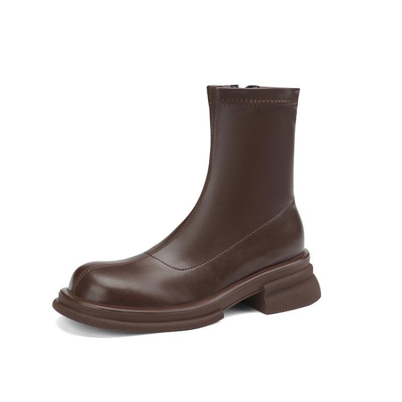 Autumn and winter women's Martin boots thick-soled non-slip large-size women's boots side zipper low heel comfortable Korean version of the new medium