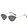 Cat Eye Metal Frame Sunglasses Women Men Oval Vintage Sun Glasses for Female Shades Male Eyewear Elliptic Sunglasses for Female