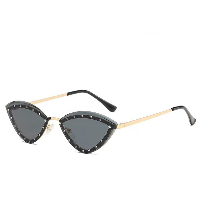 Cat Eye Metal Frame Sunglasses Women Men Oval Vintage Sun Glasses for Female Shades Male Eyewear Elliptic Sunglasses for Female