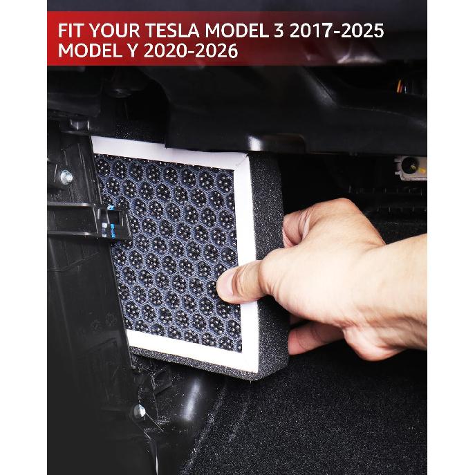 BASENOR 2026 Tesla Model Y/3 HEPA Air Filter, [OEM Filter Replacement] Cabin Air Filter With Activated Carbon For 2017-2025 Model 3 -2026 Model Y