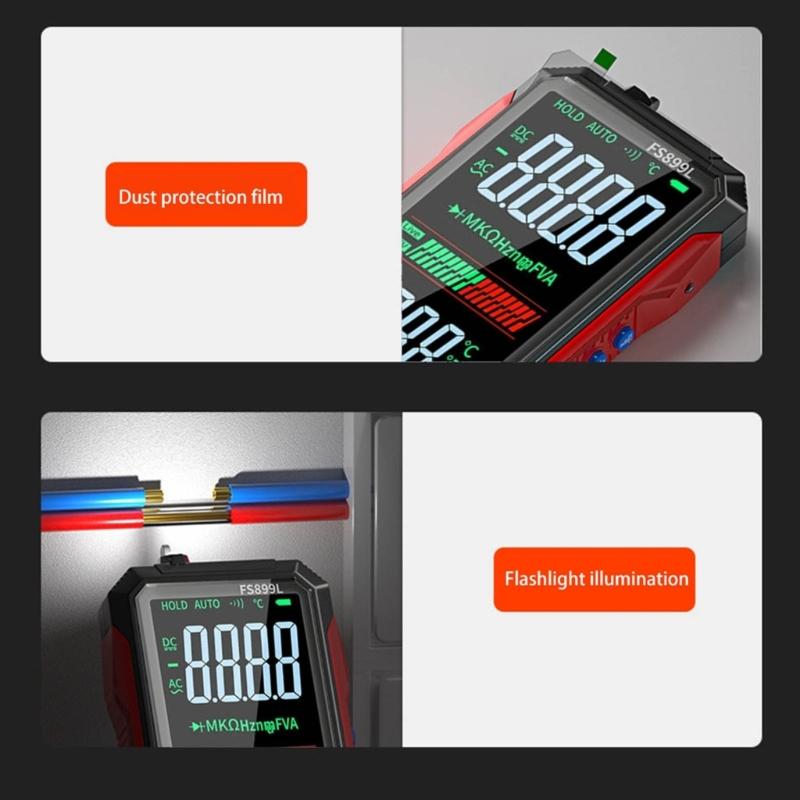 FS899L Color Screen Digital Multimeter With Large Bright Display USB C Rechargeable For Electrical Testing