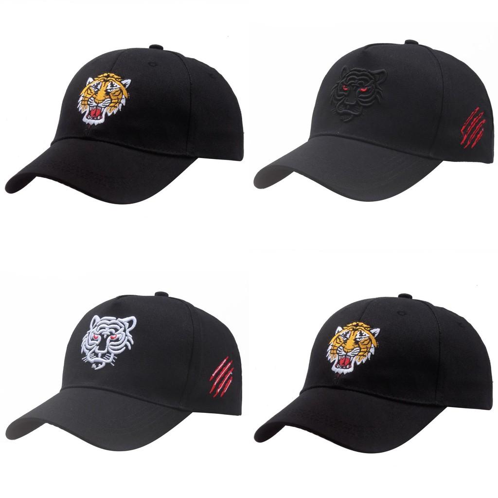 Mens Casual Outdoor Cap With Tiger Embroidery High Top Baseball Hat For All Seasons