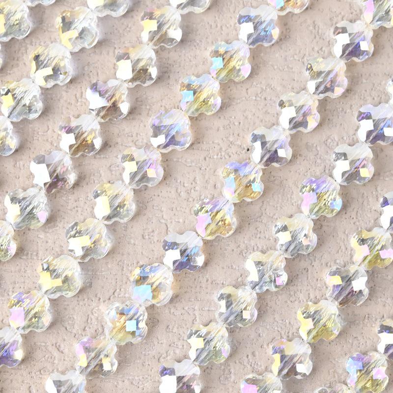 Electroplated Four-Leaf Clover Sherpa Beaded Jewelry Accessories for DIY Necklaces