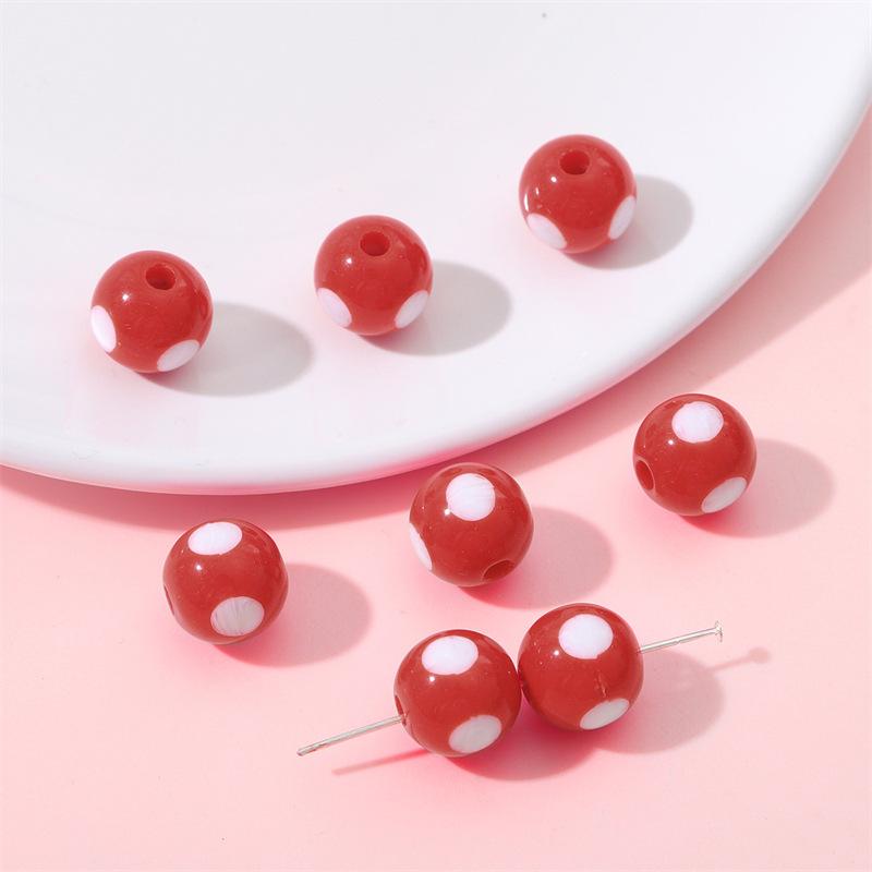 Handmade Bracelet Beads Acrylic Color Round Beads Diy Handmade Beading Materials Homemade Colorful Bracelet Necklace Pendant Jewelry Loose Beads