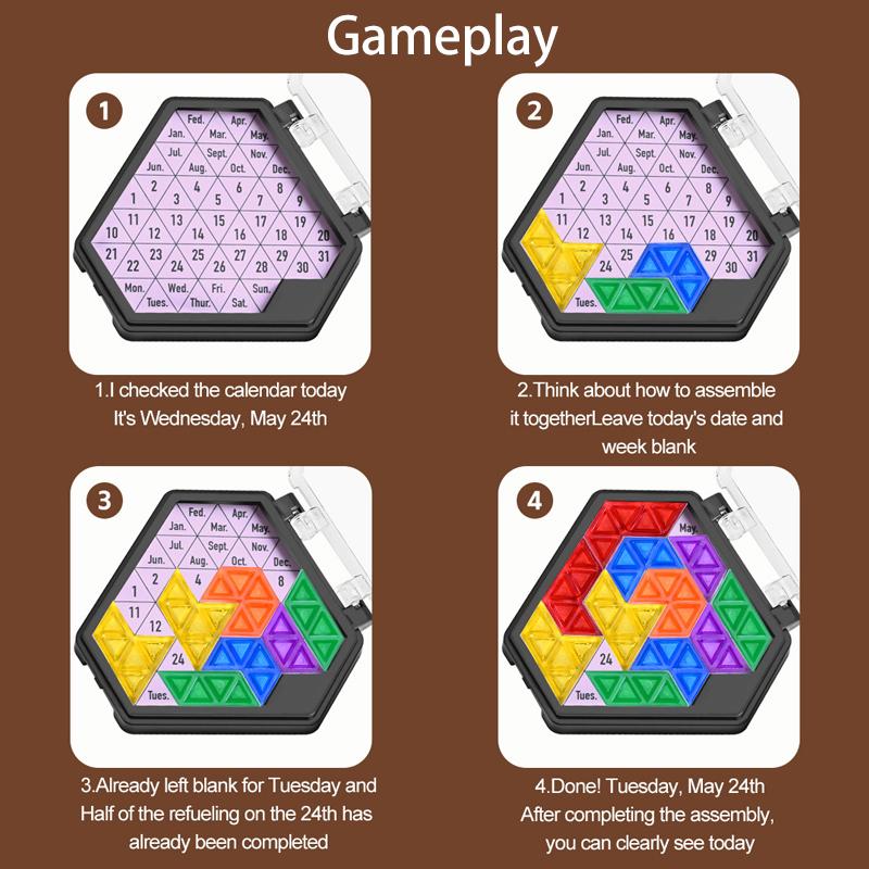 Children Smart Clearance Tangram Toy Calendar Challenge Intelligence Game Logical Thinking Training Fun Interactive Novelty Toys