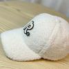 Hat Female Autumn and Winter R Letter Lamb Wool Warm Baseball Cap Casual Cap Outdoor Travel