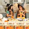 CC HOME 1Pc Thanksgiving Day Party Plastic Tablecloth 54 x 87 Inch Long Table Cover, Autumn Fall Pumpkin Turkey Party Tablecover for Thanksgiving